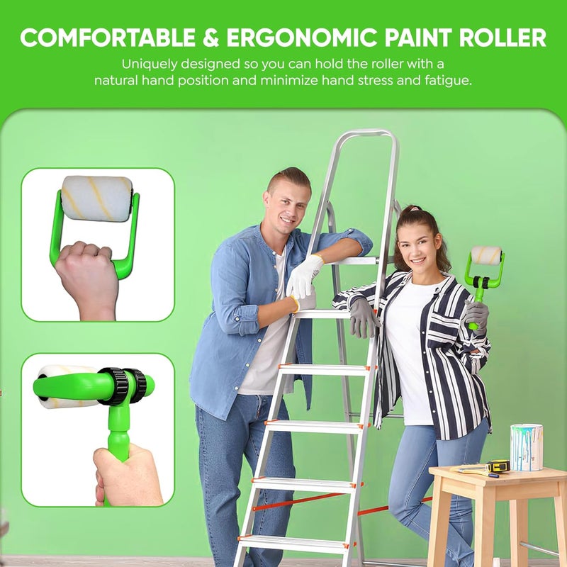 BetterGrip Store Ergonomic Versatile Lightweight Durable Paint Roller - 4 inch Paint Roller Frame Kit with Extension Handle - Comfortable Grip Minimizes Soreness & Fatigue, Complete Paint Projects Quicker - Image 2